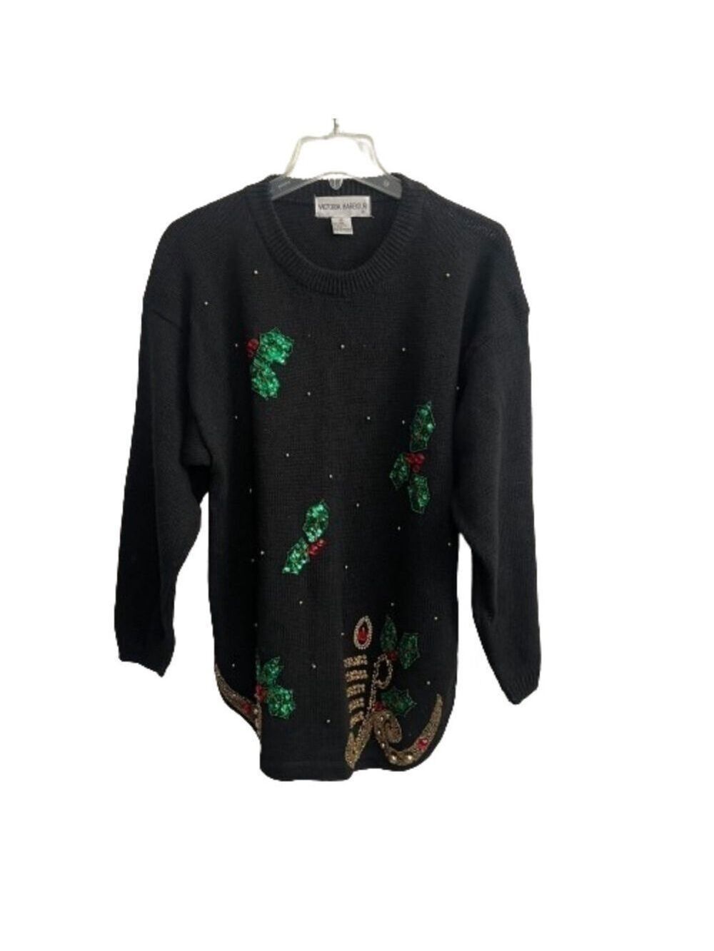 Women’s Victoria Harbour Vintage 90’s Black Christmas Sweater Size Medium! - Picture 5 of 5
